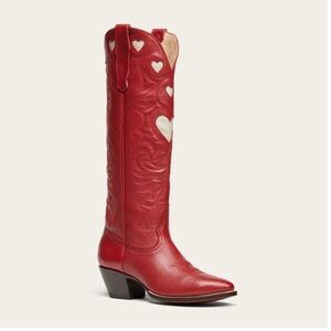 Authentic City Boots cowboy heart custom red western boots size 9.5 lucchese